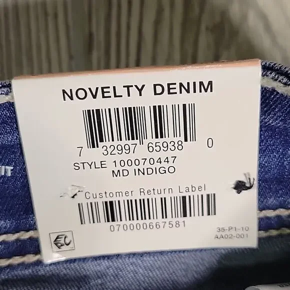 Inc Mid Rise Jean Skirt Jeweled Womens Size 2 NWT - Picture 5 of 9